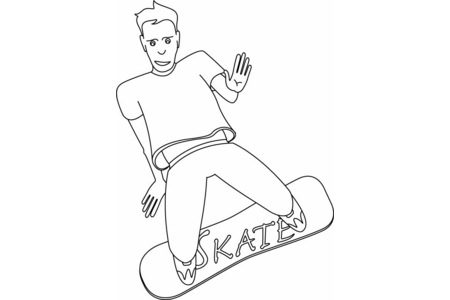 Coloriage Skateboard 02 – 10doigts.fr